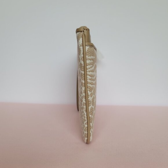 MICHAEL KORS Jet Set Charm Signature Logo Wristlet/Pouch- Camel Multi⭐ - Picture 8 of 16